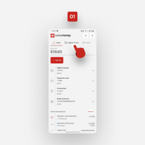 Digital assets. swissmoney app