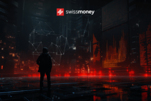 A person looking at the investment data.