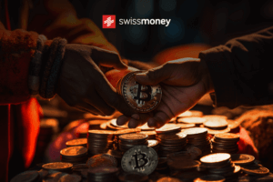 A person selling bitcoins.