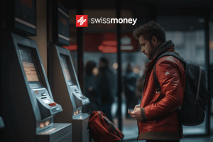 A person withdrawing money