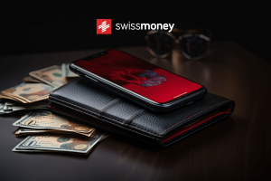 A wallet, cash, and a phone.