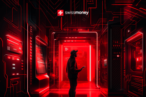 A person inside the bank system