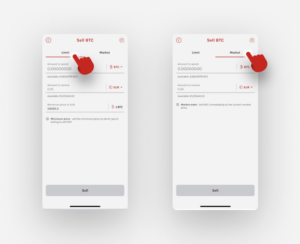 'Limit' or 'Market' order. swissmoney app