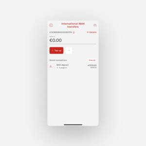 IBAN account. swissmoney app