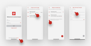 Sign Up for an Account. swissmoney app