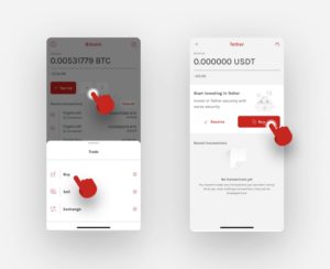 Buy Tether. swissmoney app