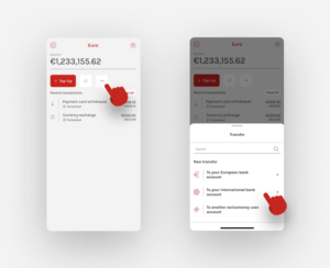 Fiat transfer. swissmoney app