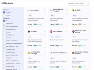 Merchants accepting crypto