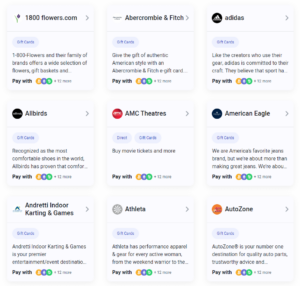 Retailers Supporting Gift Card Payments