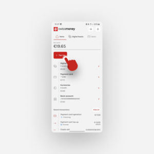 Account top-up. swissmoney app