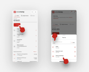 Online banking top-up swissmoney app